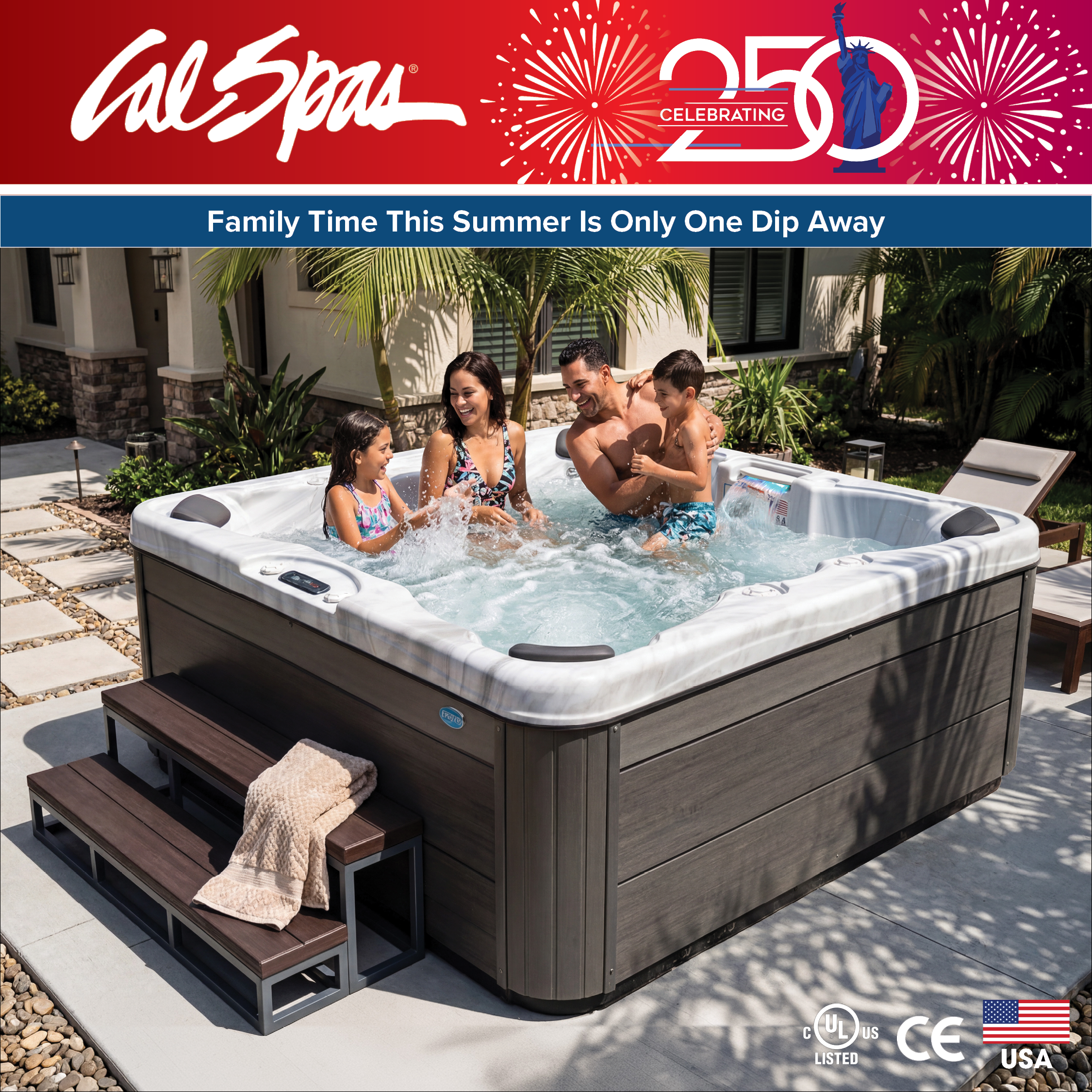 Calspas hot tub being used in a family setting - Memphis